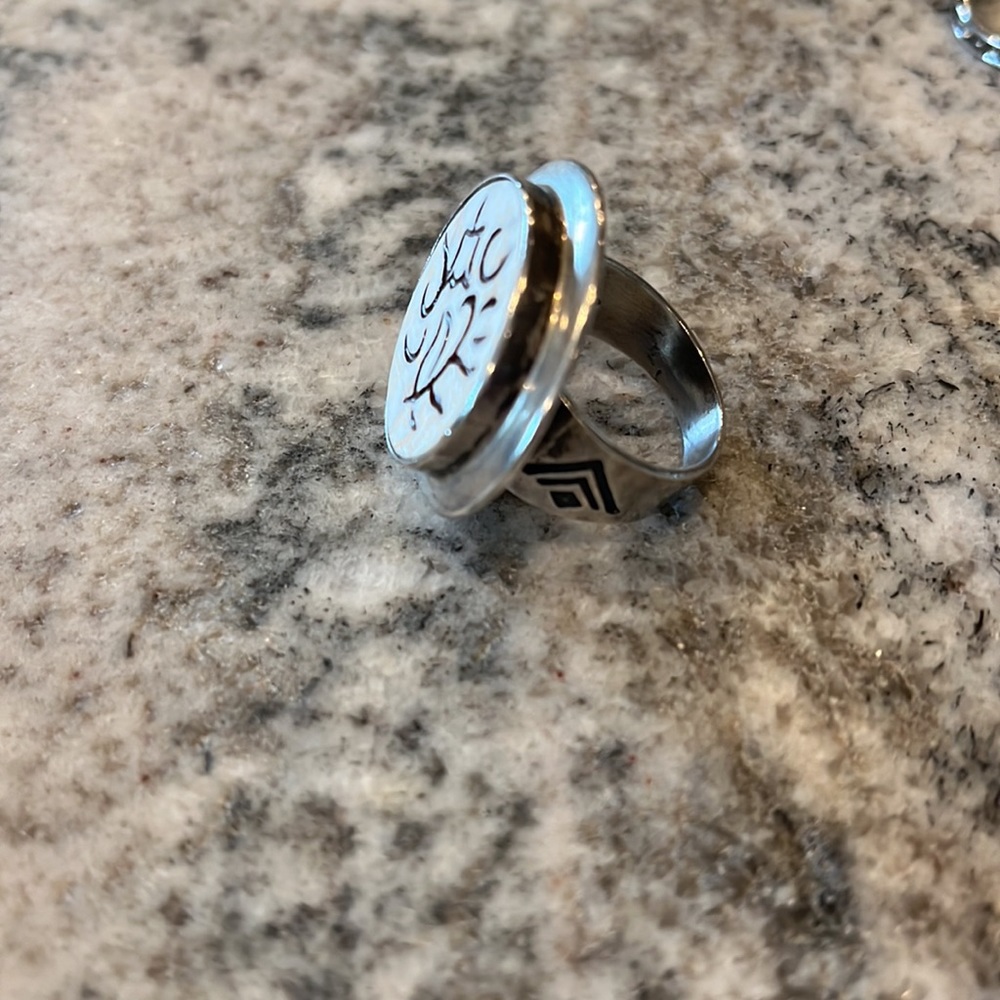 Silpada Ring Sterling Silver .925 Carved Jasper - image 2